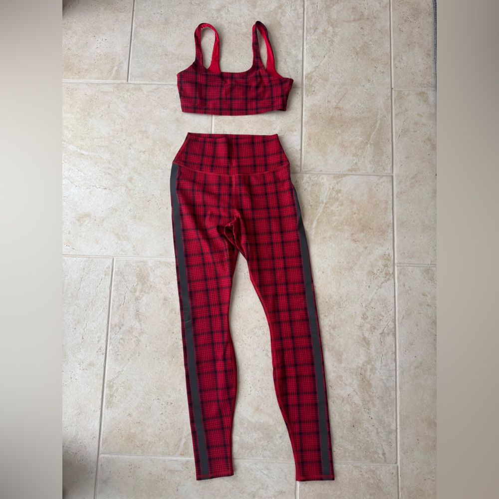 ALO Yoga Red Plaid Set